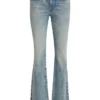 Denim broek met oogjes en lage taille