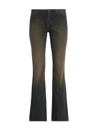Denim broek met oogjes en lage taille
