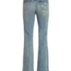Denim broek met oogjes en lage taille