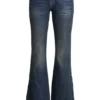 Denim broek met panelen en uitlopende pijpen
