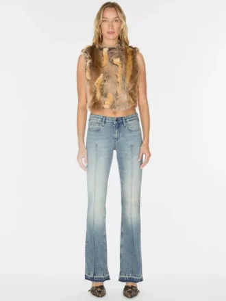 Denim broek met uitlopende pijpen