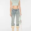 Denim broek met uitlopende pijpen Denim broek met uitlopende pijpen
