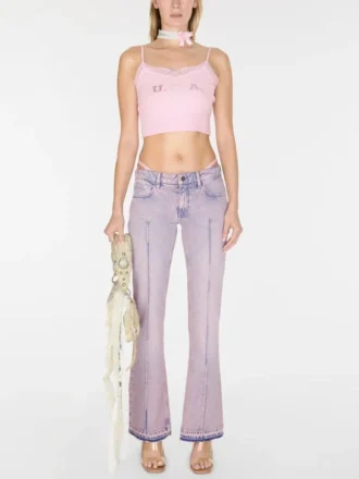 Denim broek met uitlopende pijpen