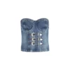 Denim bustier met gesp