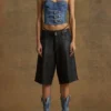 Denim bustier met gesp
