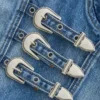 Denim bustier met gesp