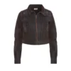 Denim fluwelen jas met rits