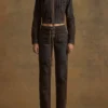 Denim fluwelen jas met rits