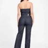 Denim jumpsuit met afneembare bandjes en ritssluiting Denim jumpsuit met afneembare bandjes en ritssluiting