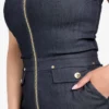 Denim jumpsuit met afneembare bandjes en ritssluiting Denim jumpsuit met afneembare bandjes en ritssluiting
