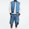 Denim Letterman-jas Denim Letterman-jas