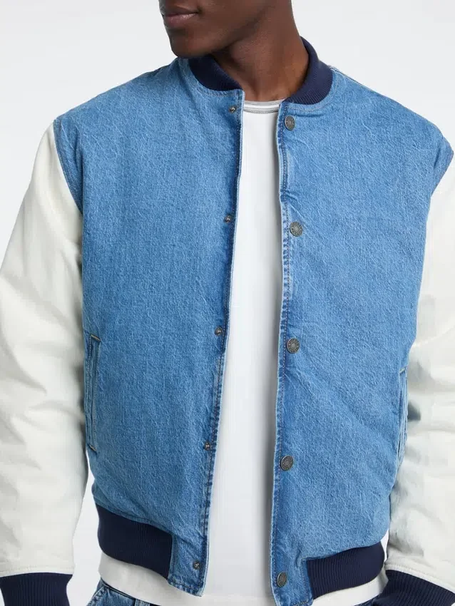 Denim Letterman-jas Denim Letterman-jas