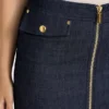 Denim midi-kokerrok