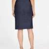 Denim midi-kokerrok