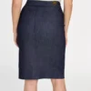 Denim midi-kokerrok