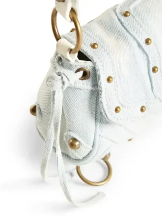 Denim mini-schoudertas