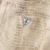 Denimjeans met vetersluiting en uitlopende pijpen Denimjeans met vetersluiting en uitlopende pijpen