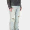 Distressed denim broek met wijde pijpen Distressed denim broek met wijde pijpen