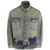 Distressed denim overhemdjas Distressed denim overhemdjas