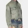 Distressed denim overhemdjas Distressed denim overhemdjas