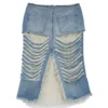 Distressed denim rok Distressed denim rok
