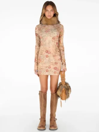 Distressed mesh-jurk