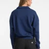 Donker indigo sweatshirt met halve rits Donker indigo sweatshirt met halve rits