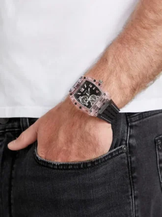 Doorzichtig en zwart siliconen multifunctioneel horloge