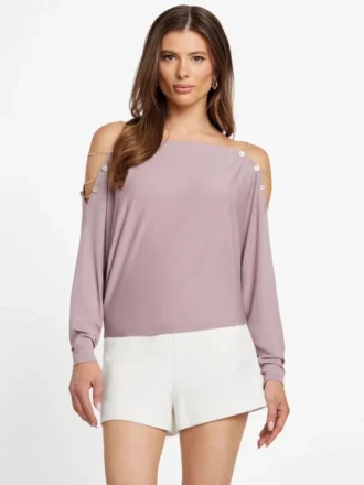 Eco Adri off-shoulder top met kristallen