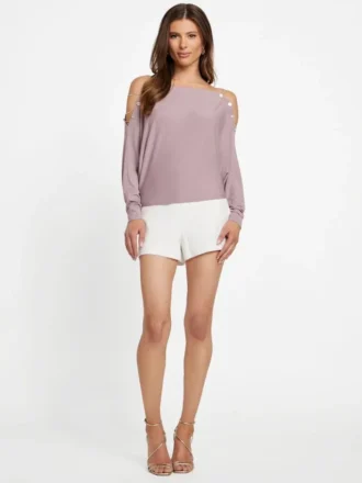 Eco Adri off-shoulder top met kristallen