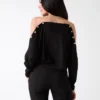 Eco Adri off-shoulder top met kristallen