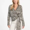 Eco Alanis gewikkelde blouse met print