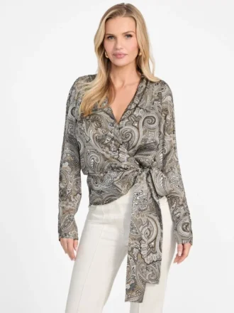 Eco Alanis gewikkelde blouse met print
