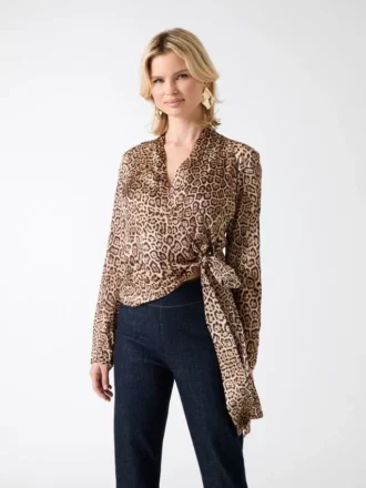 Eco Alanis gewikkelde blouse met print