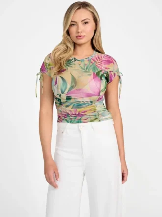 Eco Amaya bedrukte mesh top