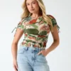 Eco Amaya bedrukte mesh top Eco Amaya bedrukte mesh top
