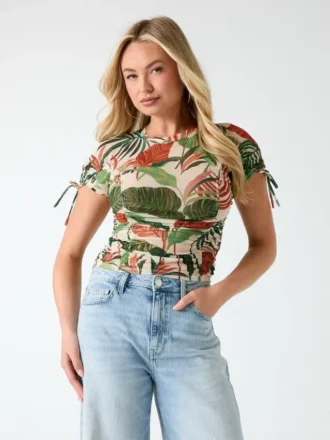 Eco Amaya bedrukte mesh top