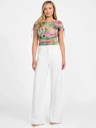 Eco Amaya bedrukte mesh top