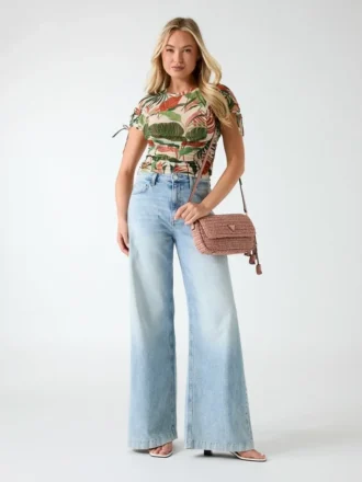 Eco Amaya bedrukte mesh top