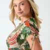 Eco Amaya bedrukte mesh top Eco Amaya bedrukte mesh top
