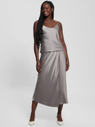 Eco Anastasia midi-rok van satijn