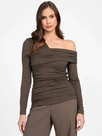 Eco Astrid asymmetrische gedrapeerde top