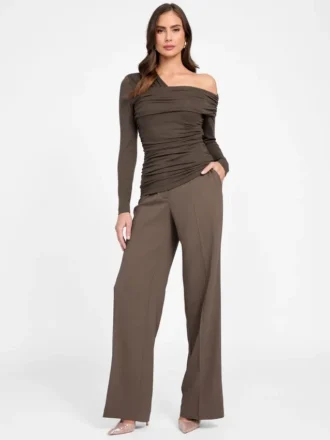 Eco Astrid asymmetrische gedrapeerde top