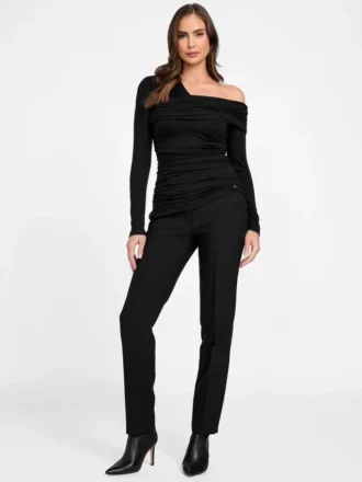 Eco Astrid asymmetrische gedrapeerde top