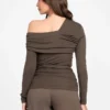 Eco Astrid asymmetrische gedrapeerde top Eco Astrid asymmetrische gedrapeerde top