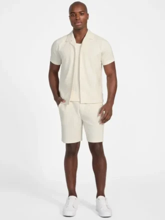 Eco Baron-short met textuur