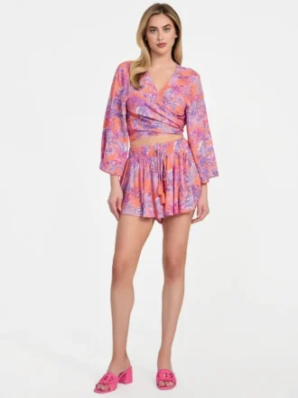 Eco geknoopte cropped kimono