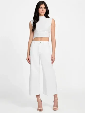 Eco Bellflower cropped jeans met wijde pijpen