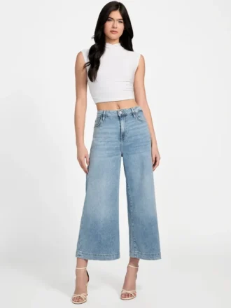 Eco Bellflower cropped jeans met wijde pijpen