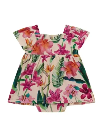 Eco-bloemenbodysuitjurk (0-12 maanden)